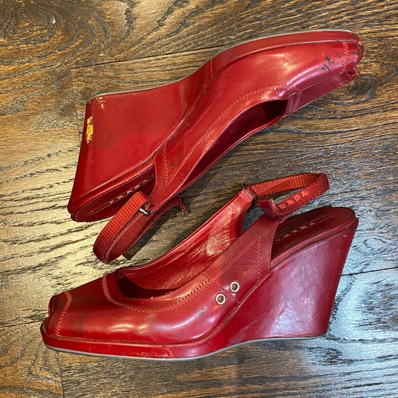 Red Prada Platform Sandals - Picture 6 of 9